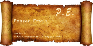 Peszer Ervin névjegykártya